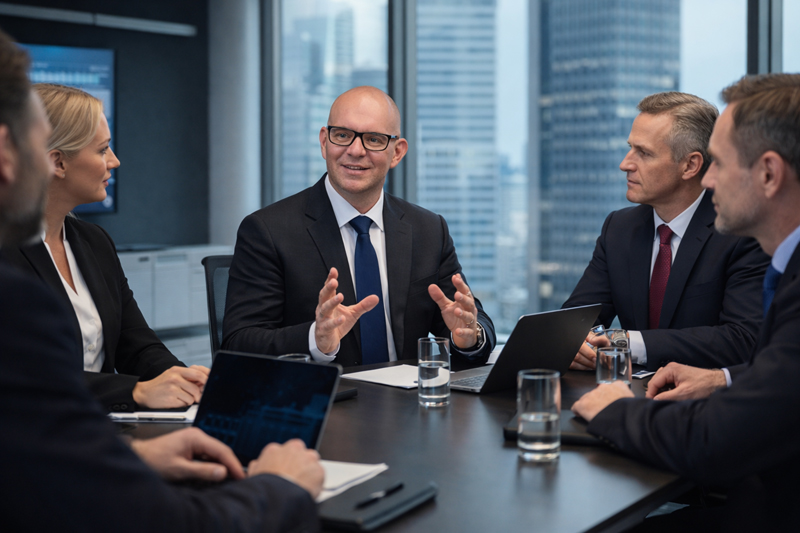 ICT Manager Boris Milo leitet strategisches Business Meeting zur digitalen Transformation und IT Steuerung